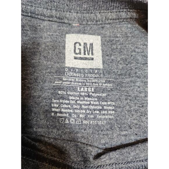 GM General Motors L Gray Chevrolet Corvette Gray Racing Flag Shirt - Picture 3 of 6